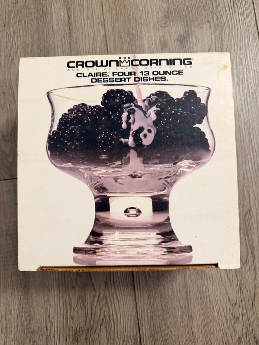 Crown Corning Claire Crystal Dessert Dishes 13 Ounce Glass 1982